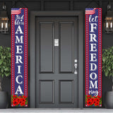 Patriotic Porch Banner God Bless America Let Freedom Ring Décor