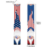Patriotic Gnome Porch Banners 12x72 American Flag Door Hanging Décor