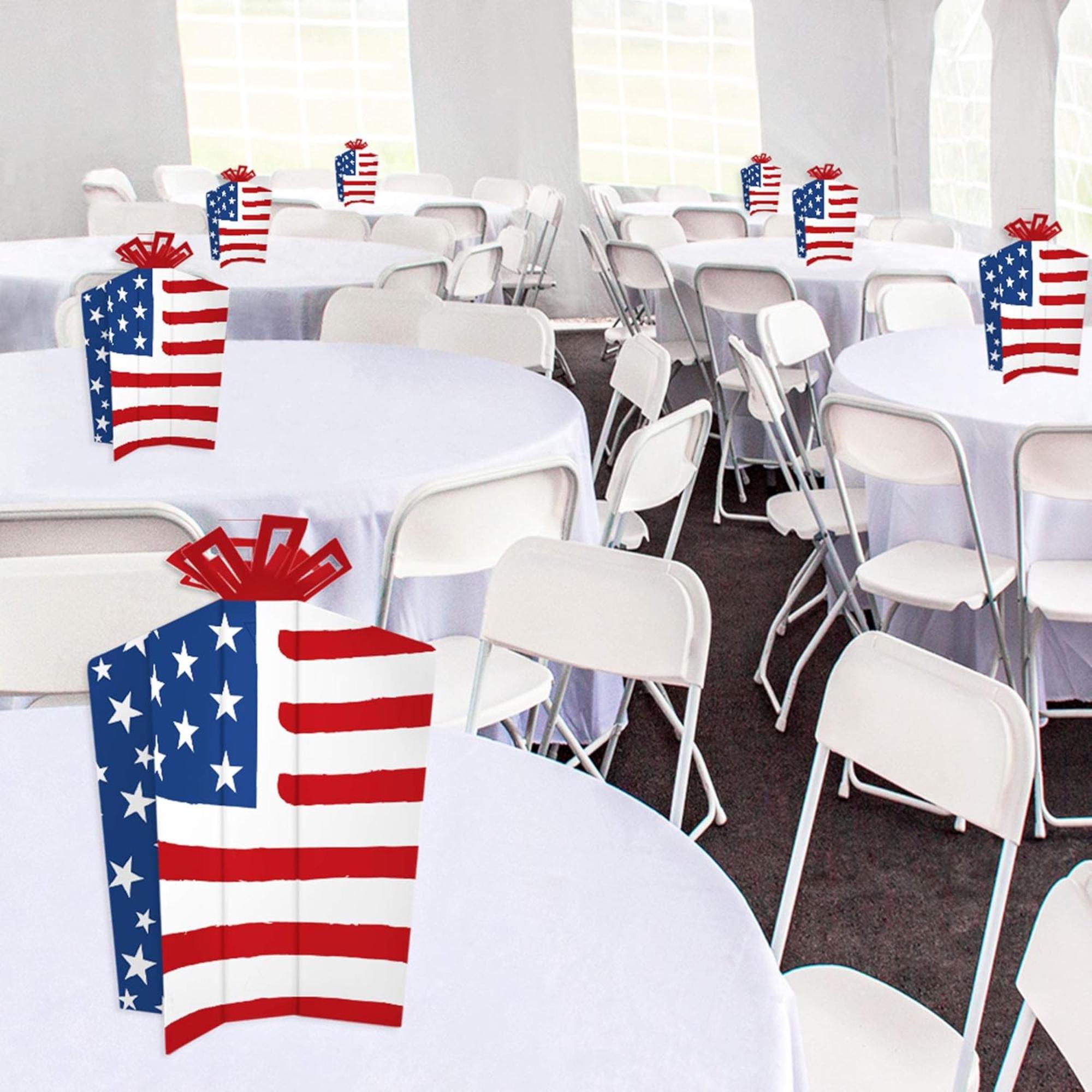 10 Count Patriotic Table Centerpieces Stars and Stripes Fold Flare Décor