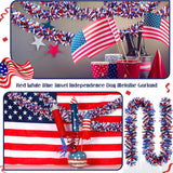 79 Feet Patriotic Tinsel Garland Red White Blue Metallic Party Décor