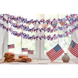 6 Piece 39.4 FT Patriotic Tinsel Garland Red White Blue Décor