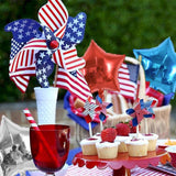 24 Pcs 18 Inch Patriotic Star Foil Balloons Red Blue Silver Décor