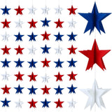 3 Strand 3D Patriotic Star Garland 29.5 FT Red White Blue Banner