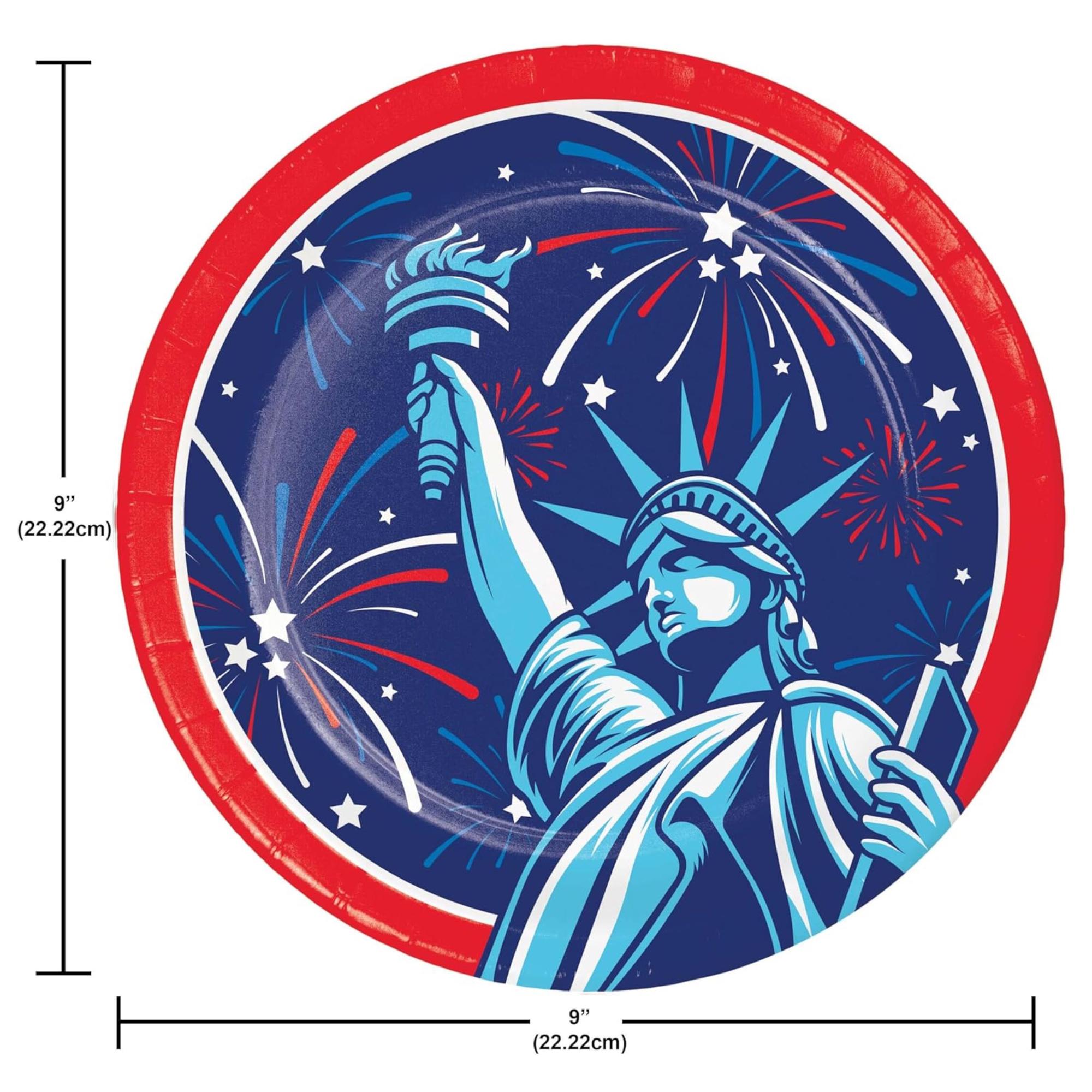 Lady Liberty Party Supplies for 8 Guests Dinner Dessert Plates Napkins