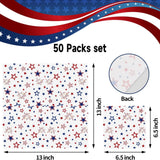 50 Pack Patriotic Paper Napkins Stars Firework Red White Blue