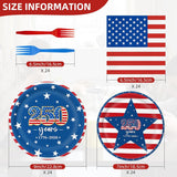 96 Pcs Patriotic Tableware Set Plates Napkins Forks Serves 24