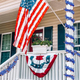 50FT Patriotic Glitter Tinsel Garland Red White Blue Outdoor Decor