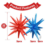 22 Inch Patriotic Explosion Star Foil Balloons Red Blue Party Decor
