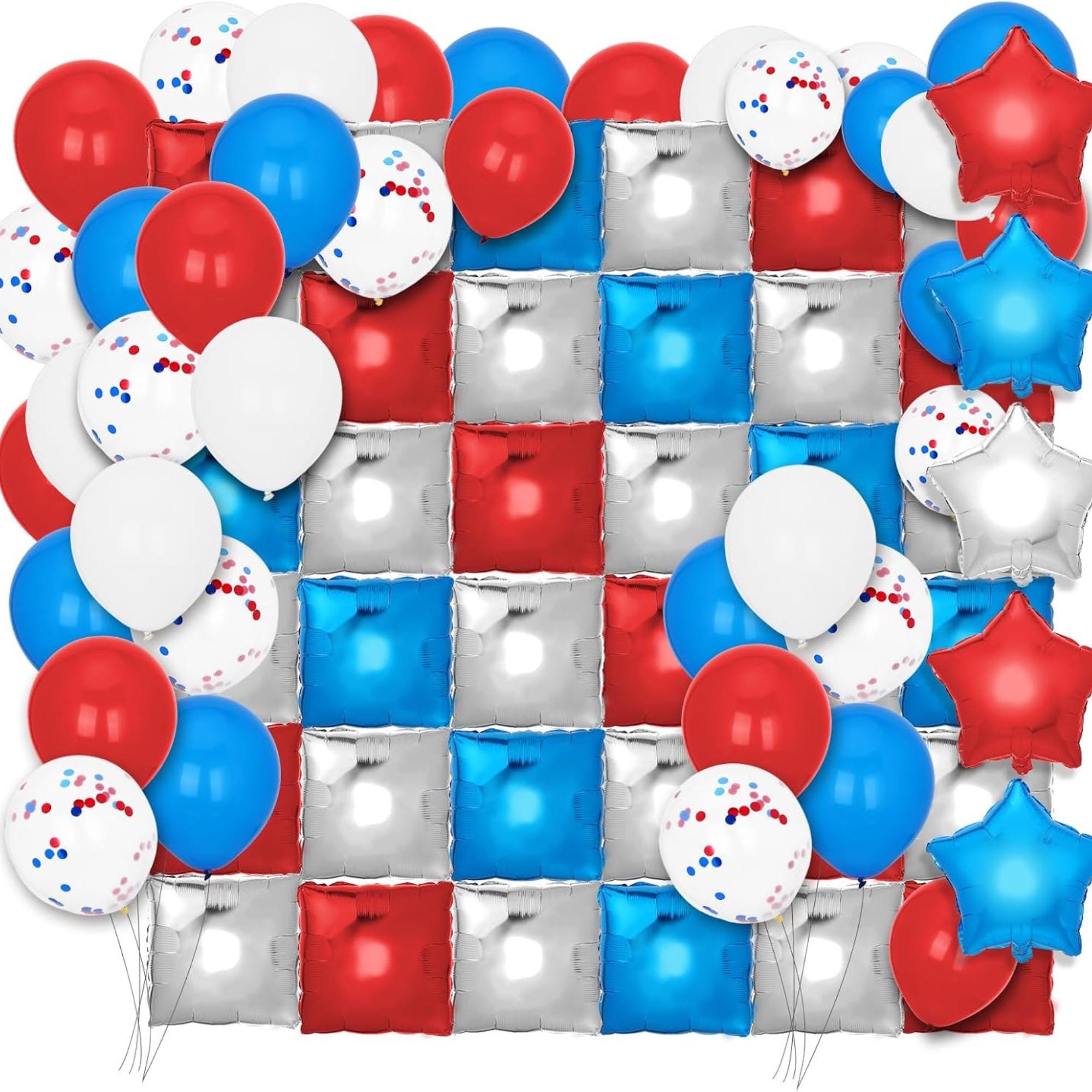 187 Pcs Patriotic Balloon Arch Kit Red White Blue Foil Backdrop