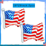 15 Pcs Patriotic Star and American Flag Foil Balloons Party Décor