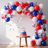 50 Pcs Patriotic Latex Balloons Red Blue Star Confetti Party Decor