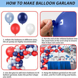 Red Blue White Balloon Arch Garland Patriotic Party Décor Kit