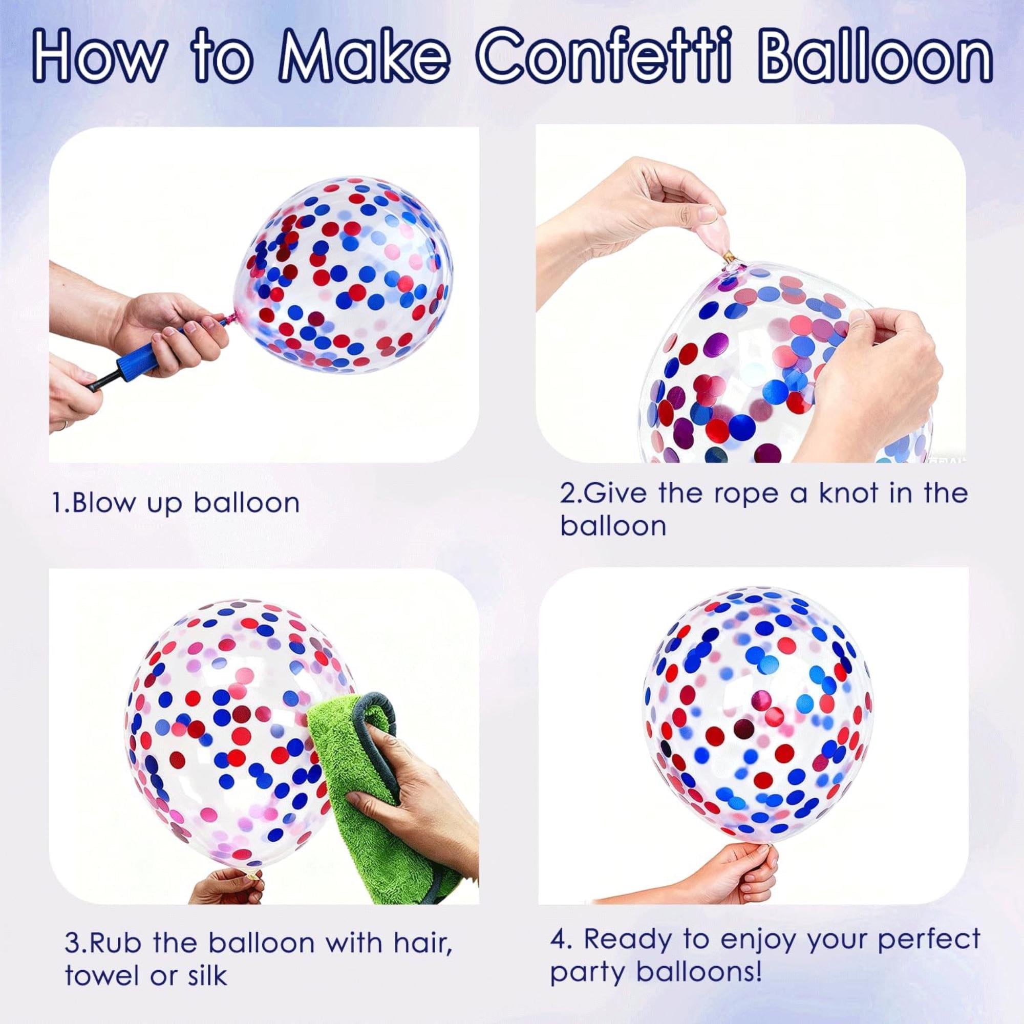 60 Pcs Red White Blue Latex Balloons 12 Inch Party Decorations