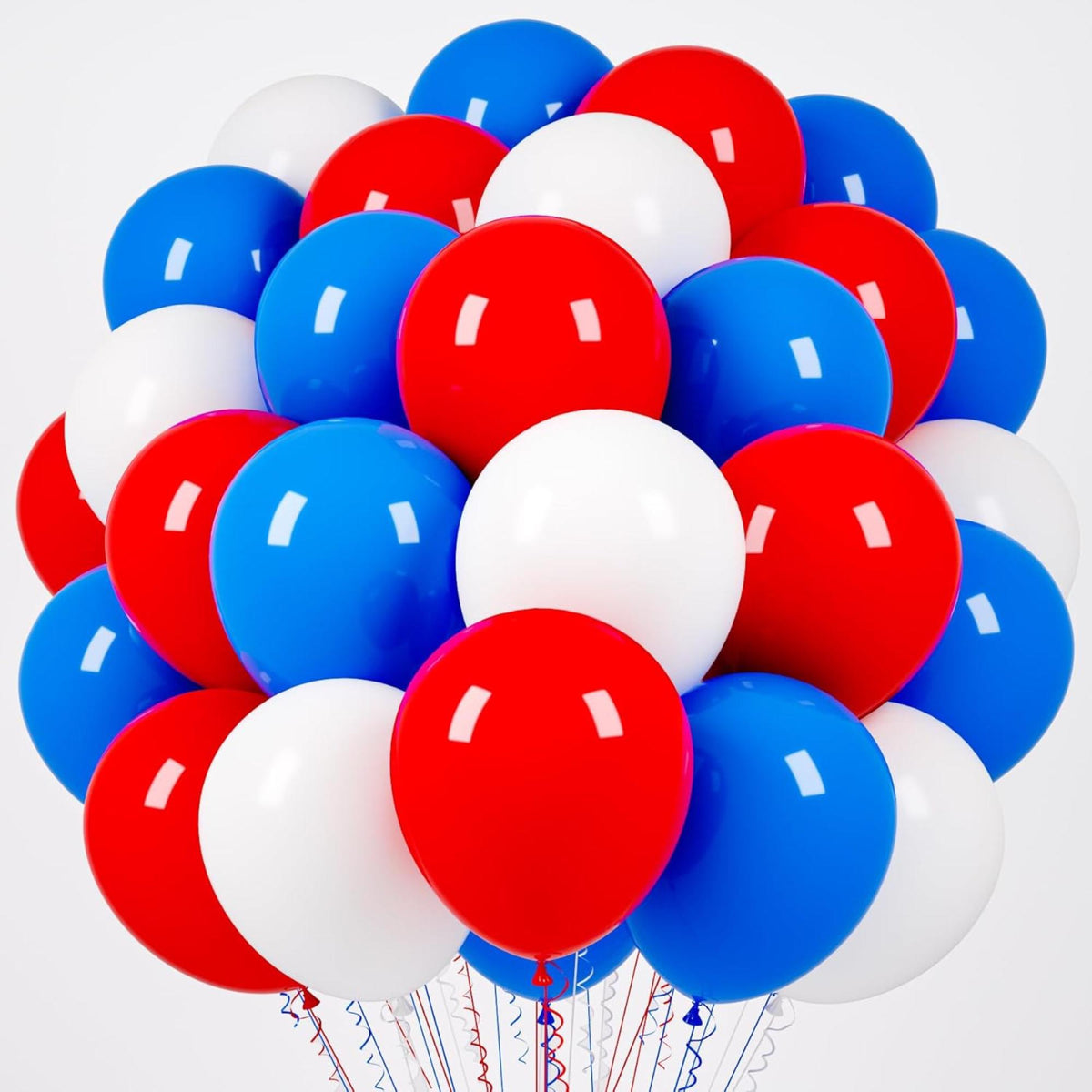 66 Pack Red White Blue Macaron Latex Balloons 12 Inch Party Decor