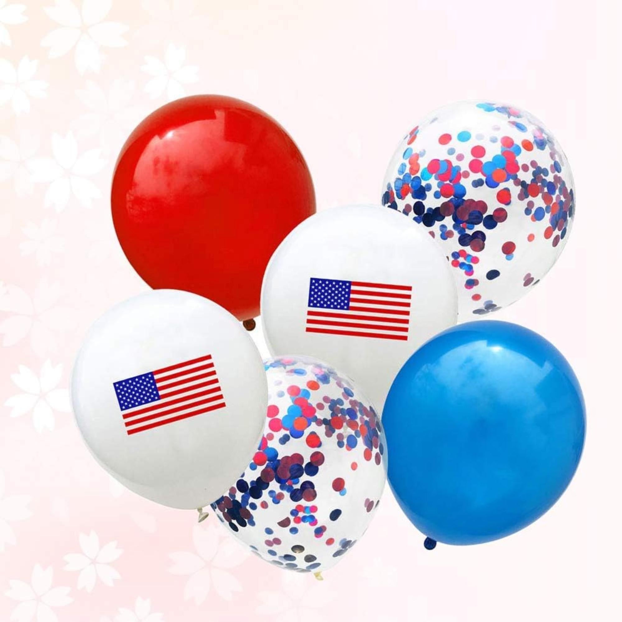 25 Pcs Patriotic Latex Confetti Balloons 4th of July Party Decor