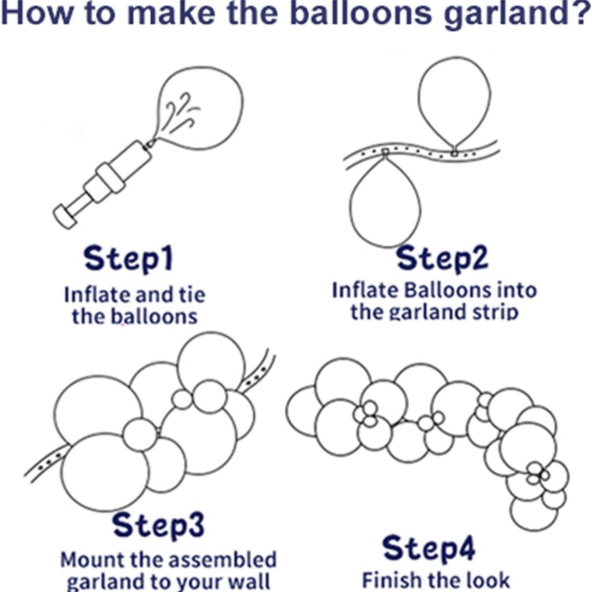 124 Pcs Dusty Blue White Balloon Arch Kit Transparent Garland Decor