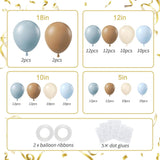 136 Pcs Dusty Blue Brown Balloon Arch Kit Neutral Boho Garland Décor