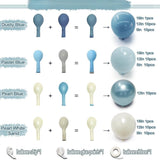 Dusty Blue Double Stuffed Balloon Arch Kit Slate Pastel Garland