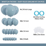 114 Pcs Dusty Blue Balloon Arch Kit Retro Pale Aqua Garland Decor
