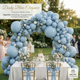 114 Pcs Dusty Blue Balloon Arch Kit Retro Pale Aqua Garland Decor