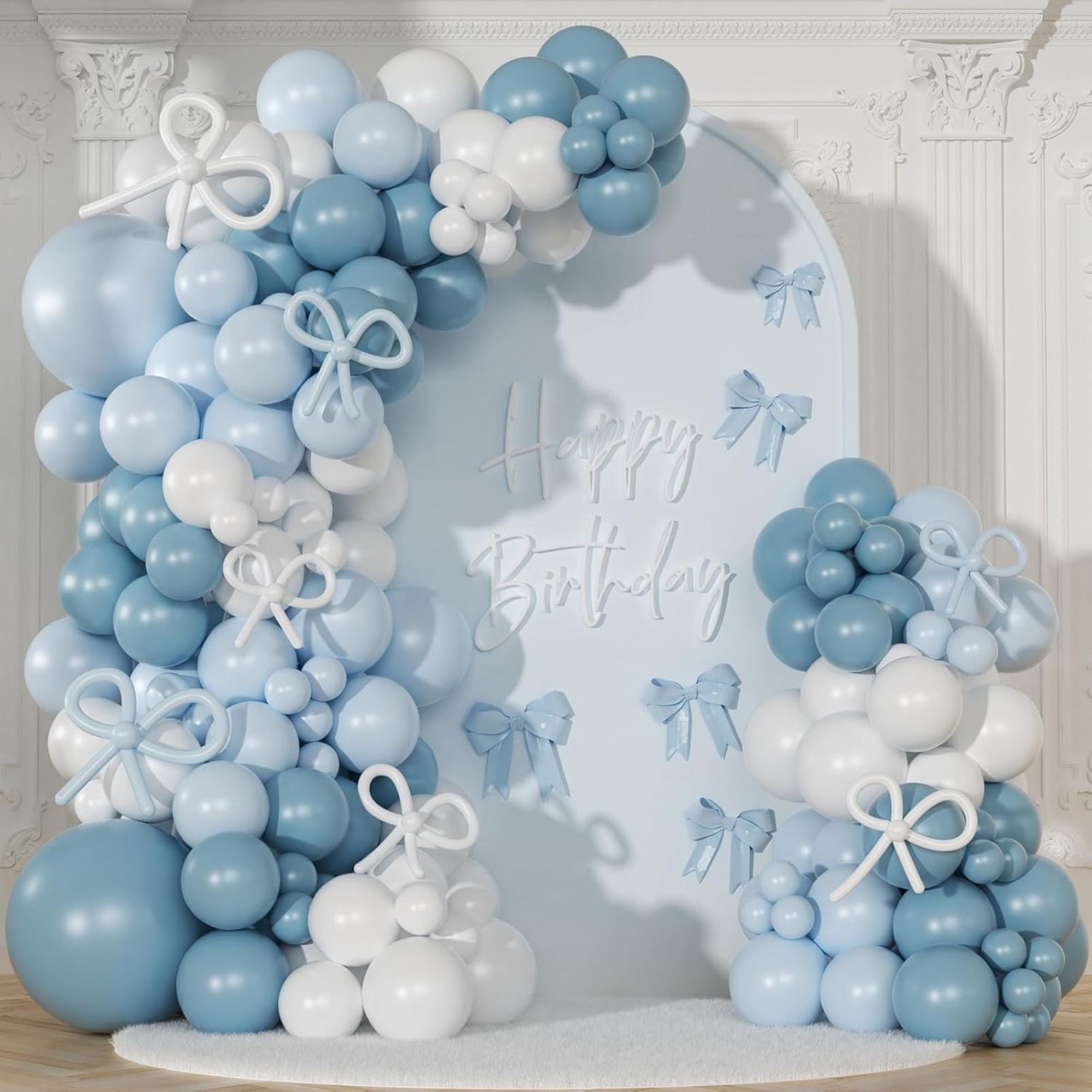 146 Pcs Blue White Balloon Arch Kit Macaron Garland Party Decor