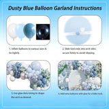146 Pcs Dusty Blue Balloon Arch Kit Light Blue White Garland Decor