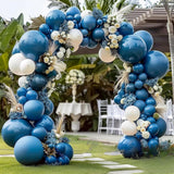 Double Stuffed Dusty Blue Balloon Arch Kit Dark Slate Blue Party Decor Set