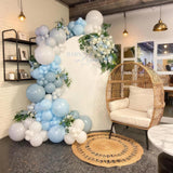 Dusty Blue Balloon Arch Kit 138 Pcs Blue White Garland Bow Party Decor Set
