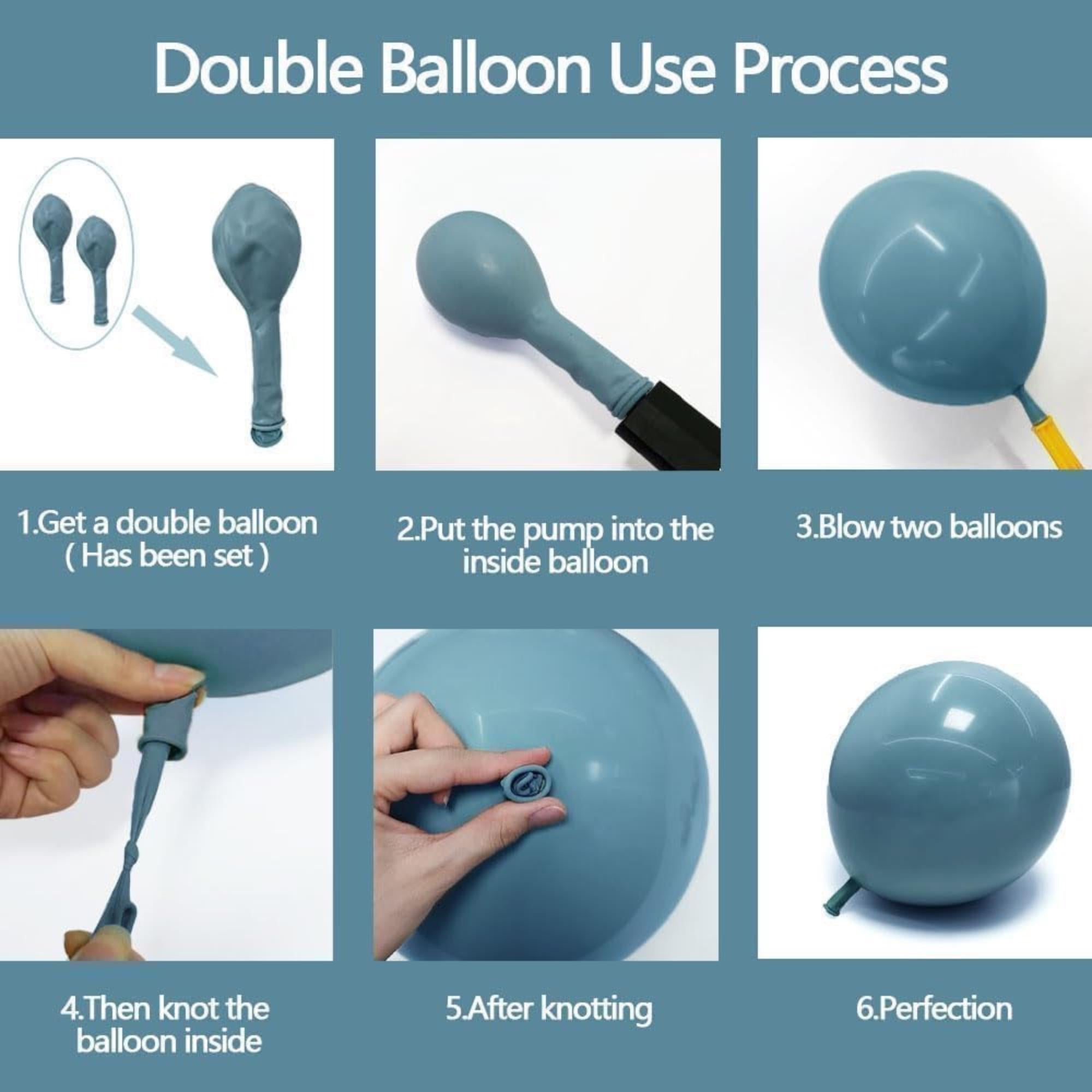 Dusty Blue Brown Balloon Arch Kit Double Stuffed Neutral Cowboy Party Decor