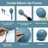 Dusty Blue Brown Balloon Arch Kit Double Stuffed Neutral Cowboy Party Decor