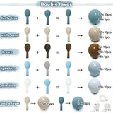Dusty Blue Brown Balloon Arch Kit Double Stuffed Neutral Cowboy Party Decor