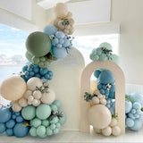 Dusty Blue Sage Green Balloon Arch Kit 140 Pcs Baby Shower Party Decor Set