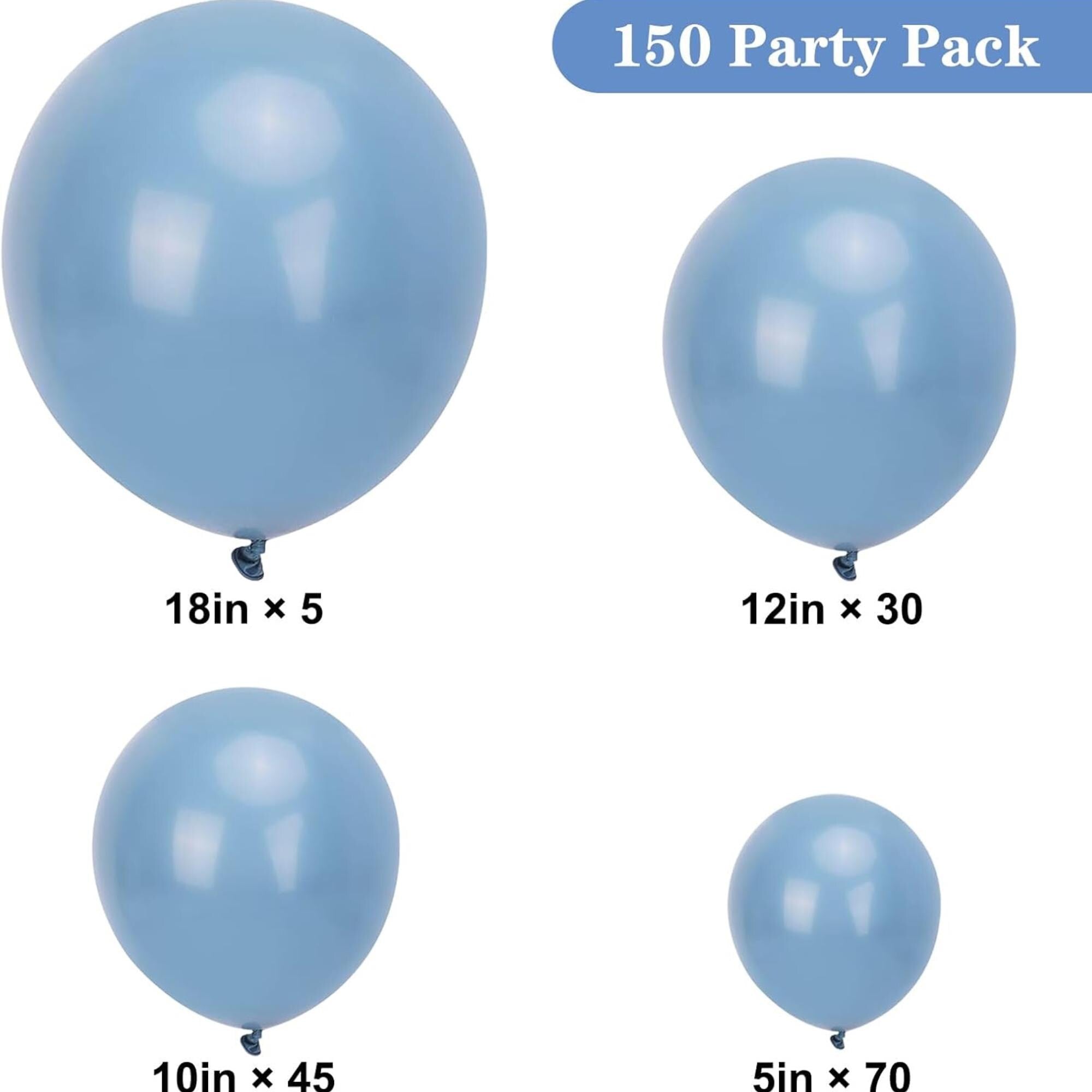 150 Pcs Dusty Blue Balloon Arch Kit Slate Blue Boho Baby Shower Party Decor