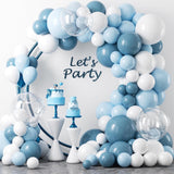 Dusty Blue White Balloon Arch Kit 111 Pcs Latex Balloons Party Decor Set