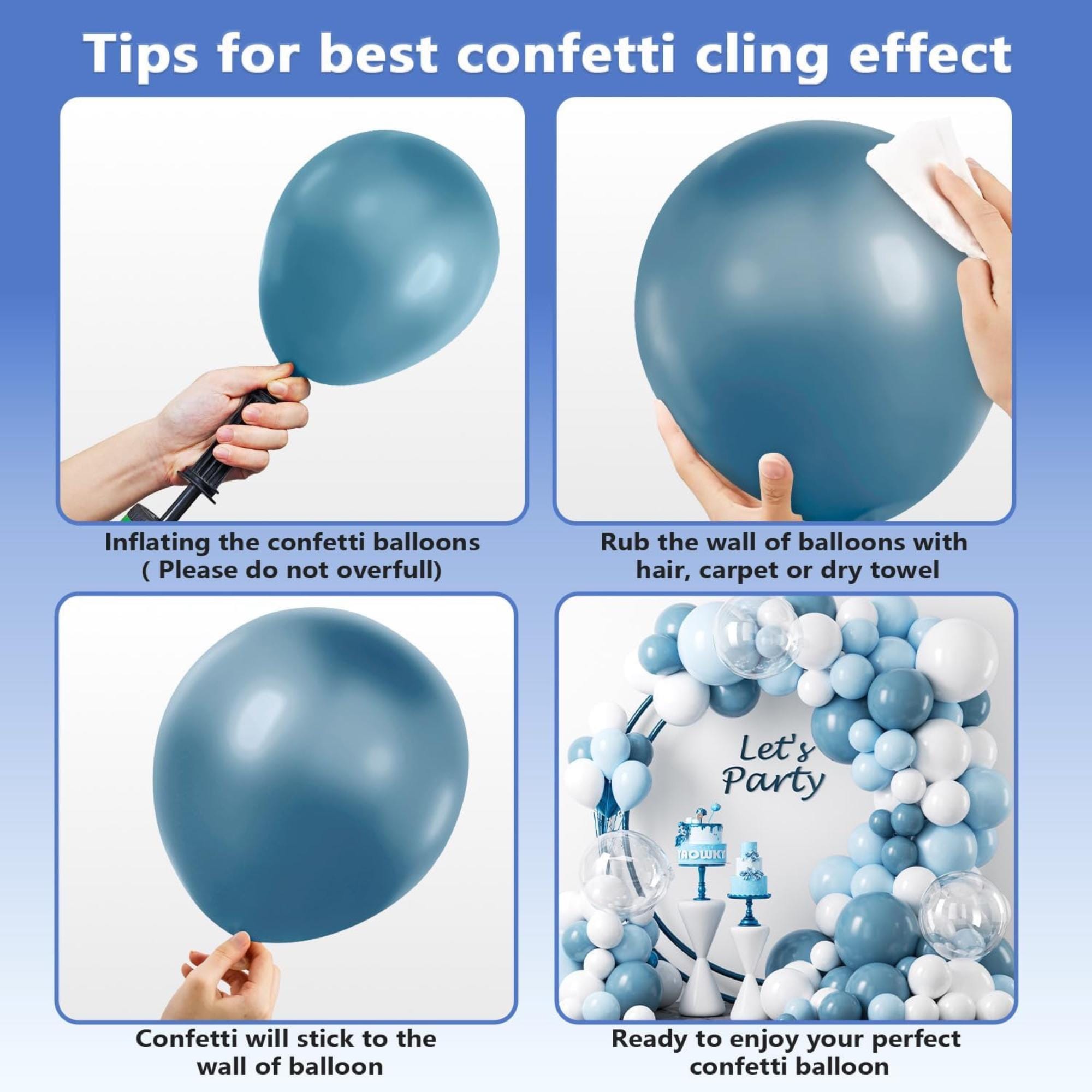 Dusty Blue White Balloon Arch Kit 111 Pcs Latex Balloons Party Decor Set
