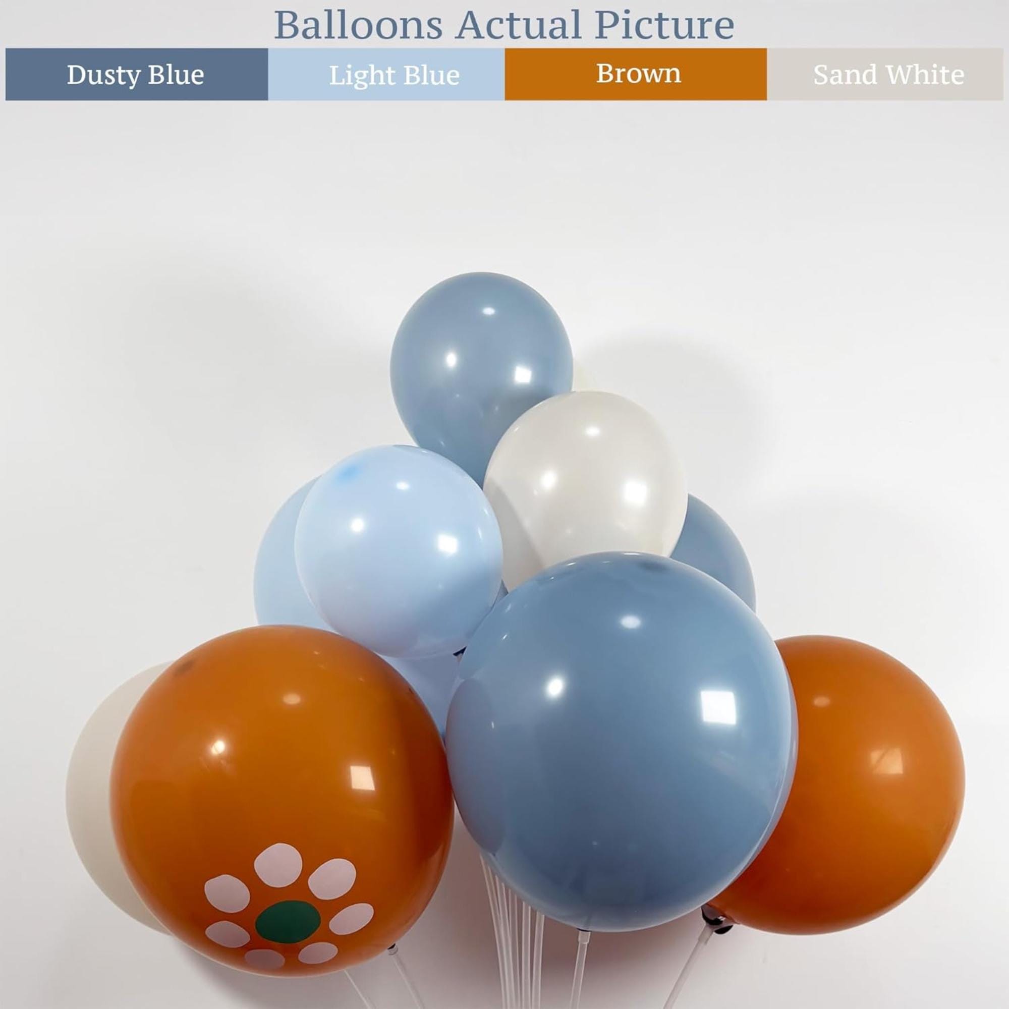 Dusty Blue Balloon Arch Kit 150 Pcs Fiesta Floral Baby Shower Party Decor