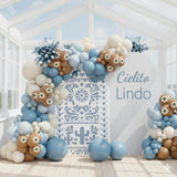 Dusty Blue Balloon Arch Kit 150 Pcs Fiesta Floral Baby Shower Party Decor