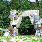 Dusty Blue Brown Balloon Arch Kit 154 Pcs Neutral Bear Baby Shower Decor Set