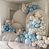 Dusty Blue Balloon Arch Kit Double Stuffed Pastel Blue Sand White Party