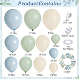 Dusty Blue Sage Green Balloon Arch Kit 155 Pcs Baby Shower Party Decor