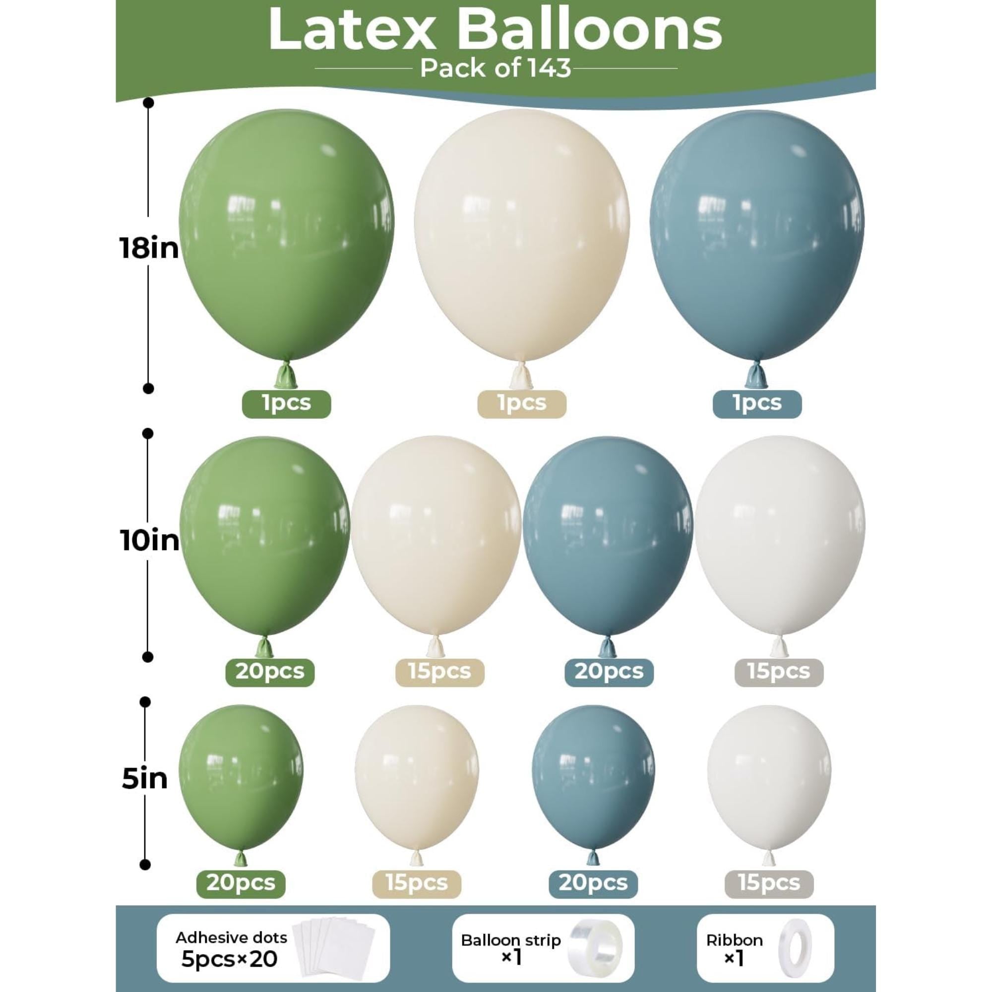 Dusty Blue Sage Green Balloon Arch Kit 143 Pcs Jungle Safari Party Decor