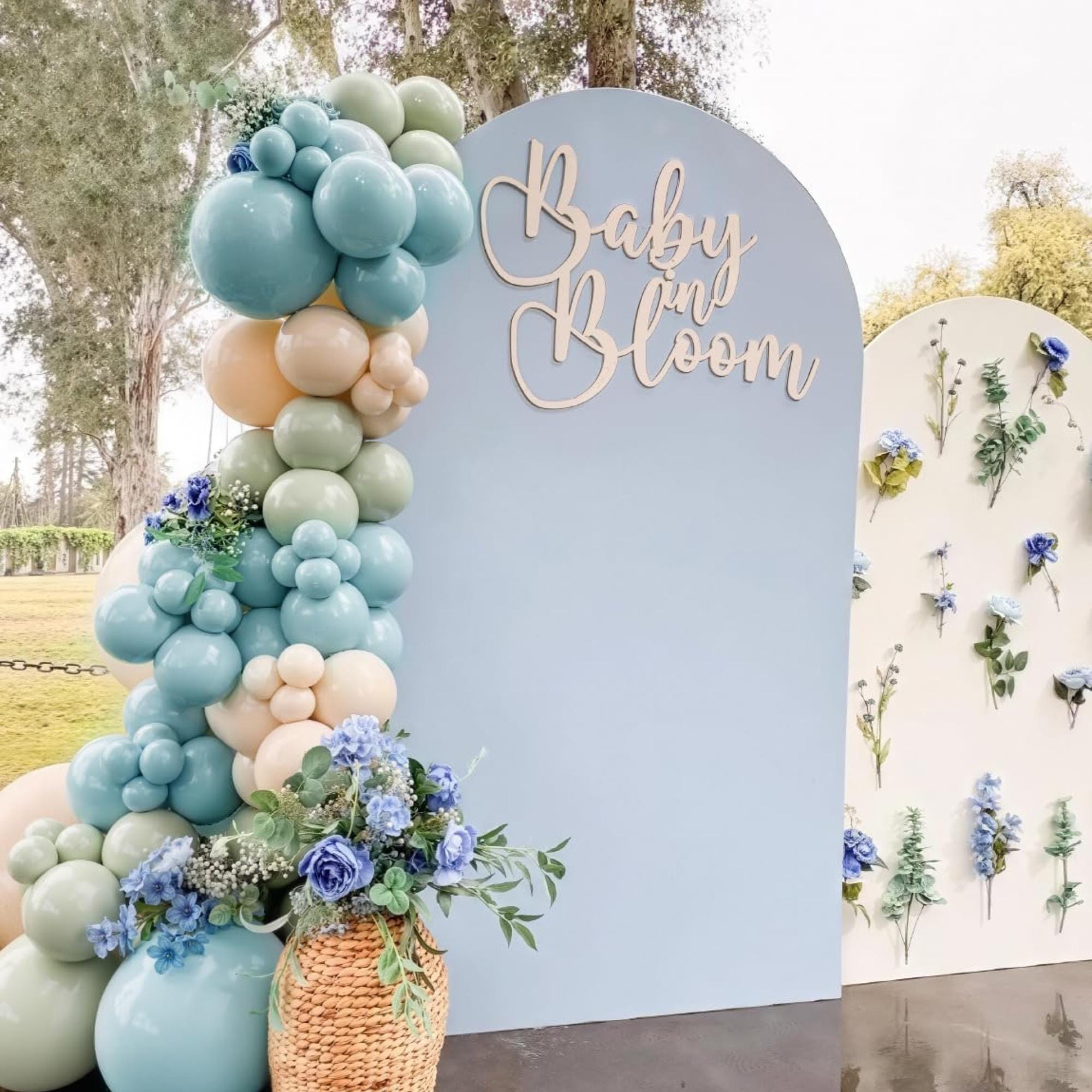 Dusty Blue Sage Green Balloon Arch Kit 143 Pcs Jungle Safari Party Decor