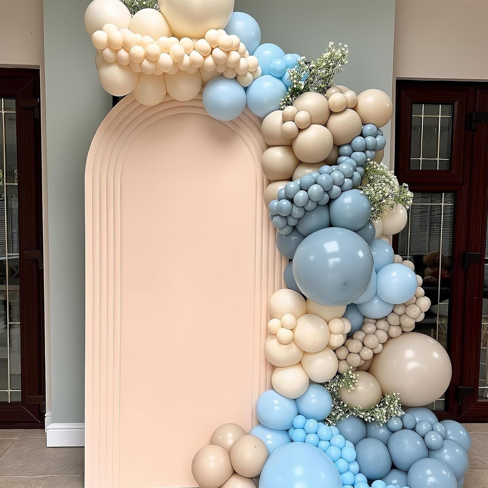 Dusty Blue 12 Inch Balloons Pastel Fog Slate White Gold Party Decor Set