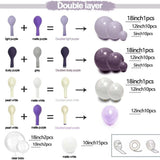 Purple White Balloon Arch Kit Lilac Pearl Double Stuffed Party Decor Set