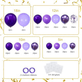 Metallic Purple Lavender Balloon Arch Kit 136 Pcs Princess Party Decor Set