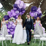 Metallic Purple Lavender Balloon Arch Kit 136 Pcs Princess Party Decor Set