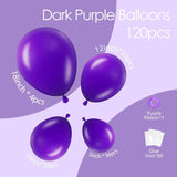 Dark Purple Balloon Arch Kit 120 Pcs Mixed Size Party Decor Set Pieces
