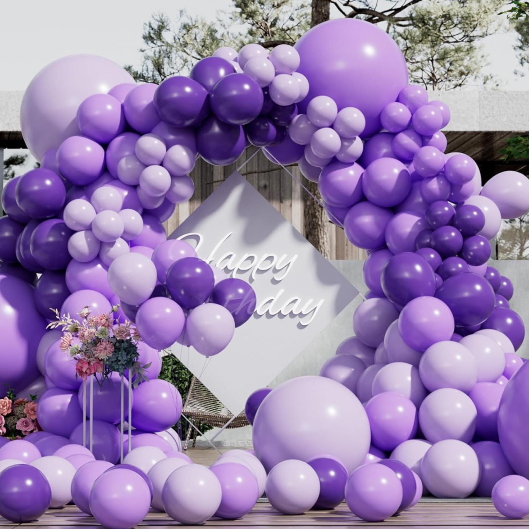 Purple Balloon Arch Kit 150 Pcs Light Dark Lavender Party Decor Set Pieces