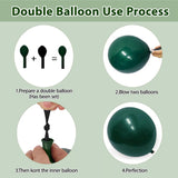Emerald Green White Gold Balloon Arch Kit Double Stuffed Jungle Party Decor