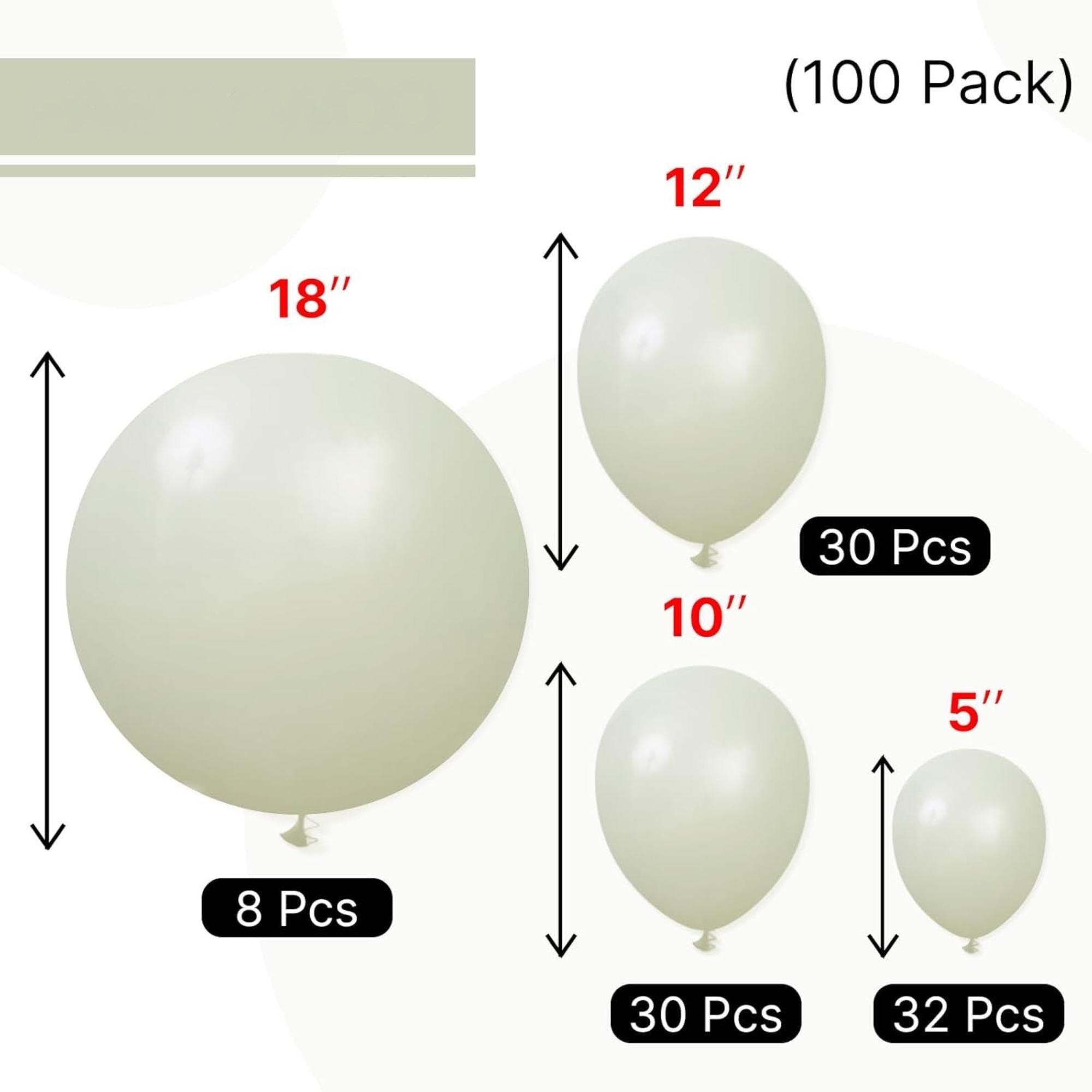 Sage Green Balloon Arch Kit 100 Pcs Boho Jungle Party Decor Set Pieces